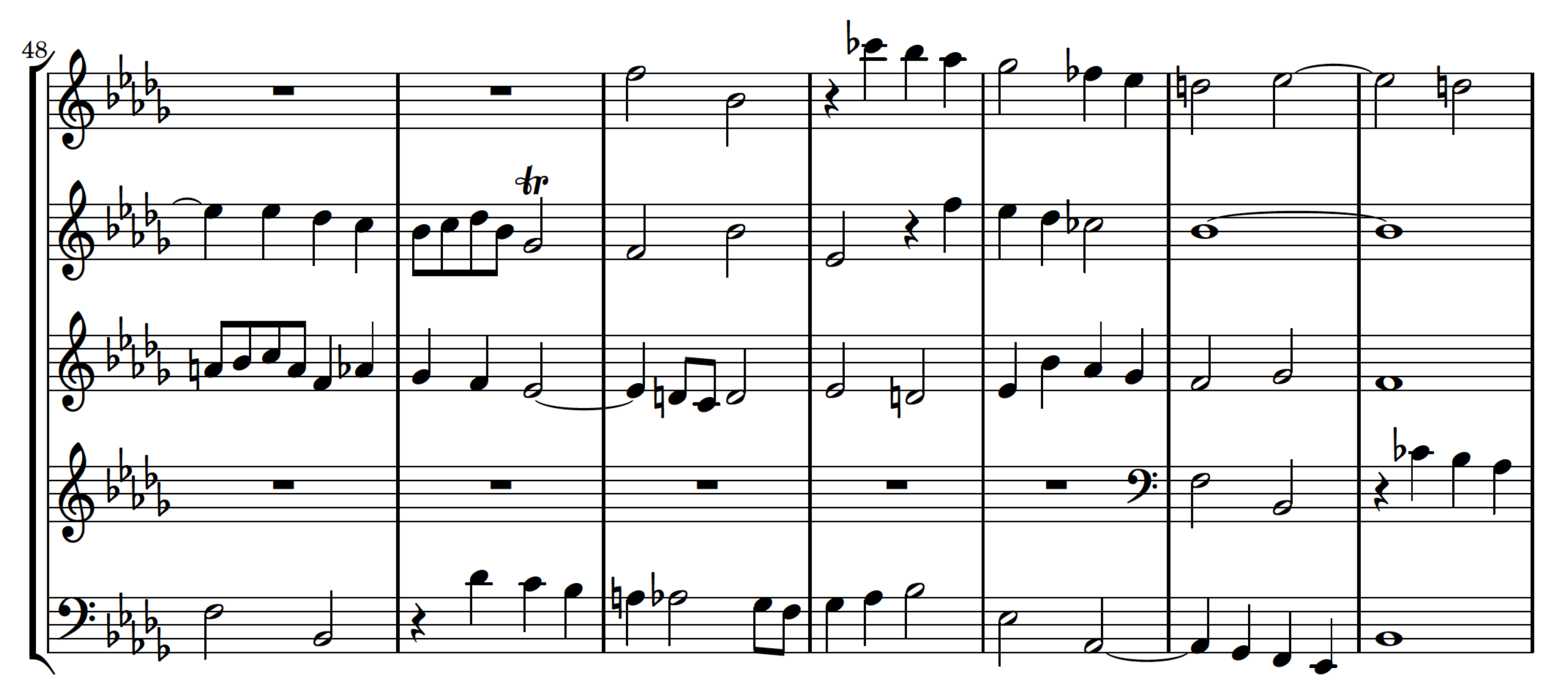 Excerpt from Bach’s Fugue No. 22 in Bb Minor, BWV 867